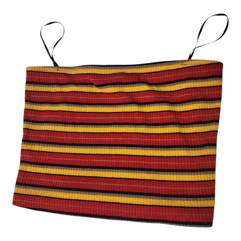Windsor Tube Top Ribbed Cami Tank Top Small Multicolor Made USA Summer Crop Top